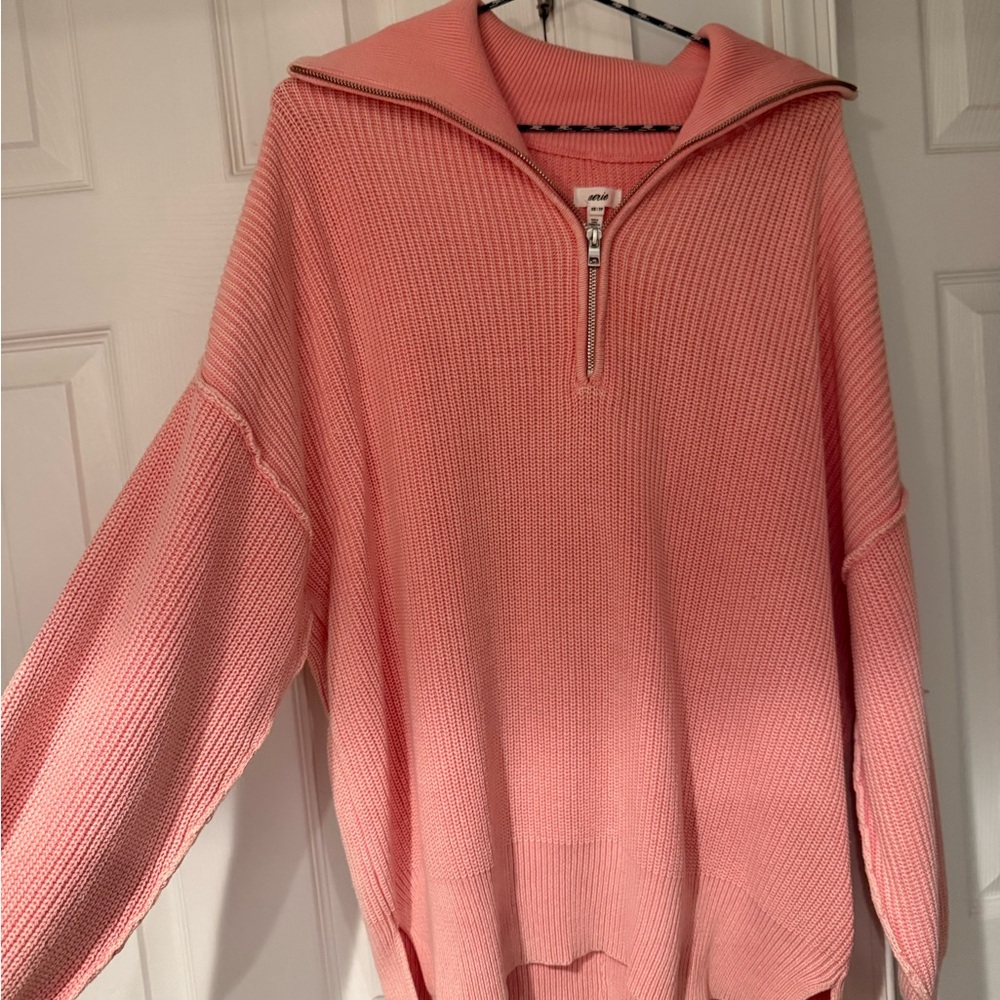 Pink Quarter Zip Sweater